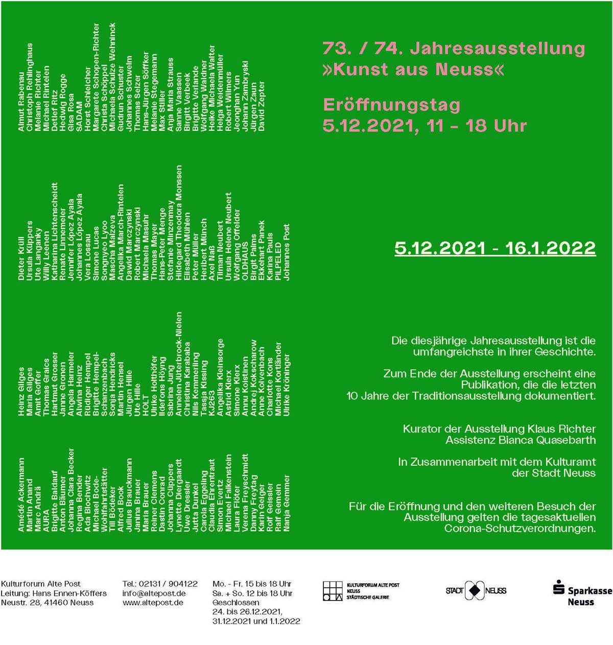 73. / 74. Jahresausstellung »Kunst aus Neuss«